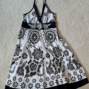 Floral Black and White Kids Dress